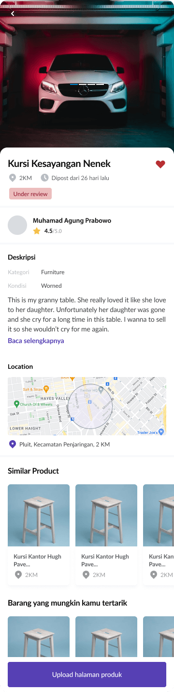 BagiBagi mobile layout for checking listing details before publishing to feed